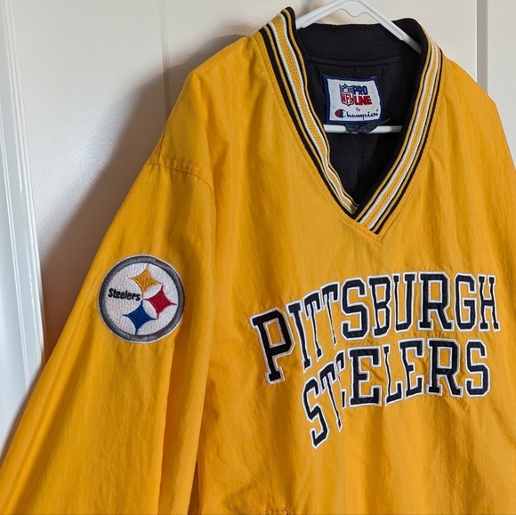 Vintage Pittsburgh Steelers Pullover Windbreak - Champion NFL Pro Line sz M - Picture 5 of 9